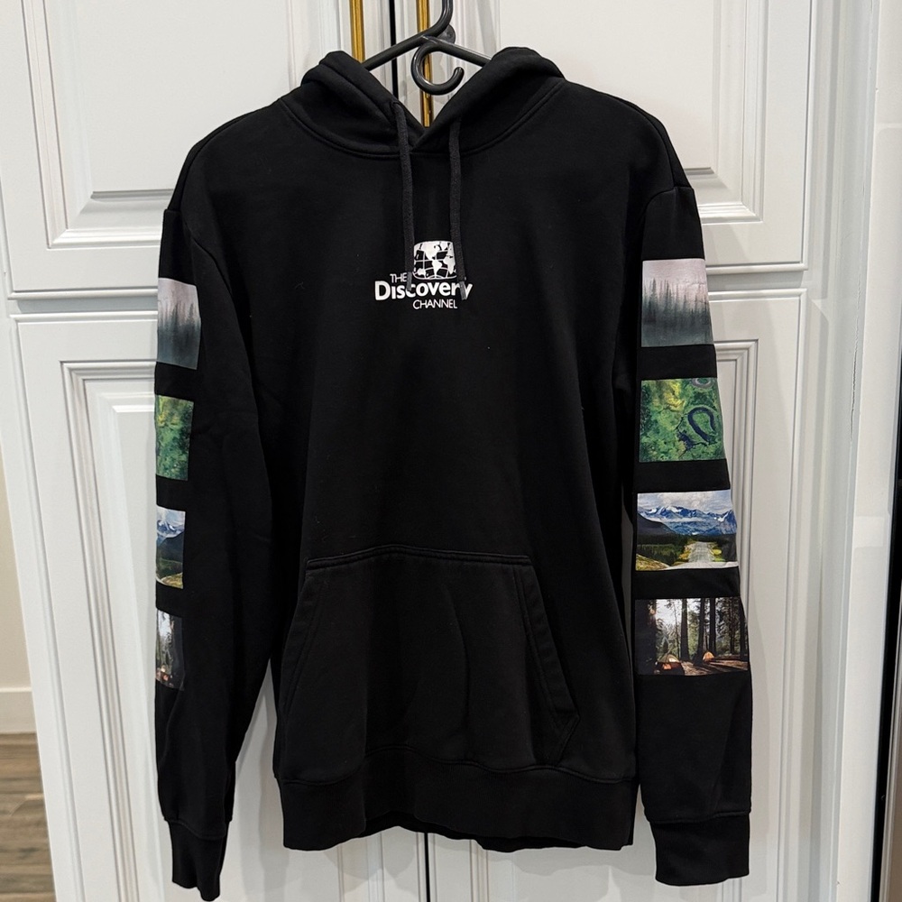 H&M Black Graphic Hoodie for Men